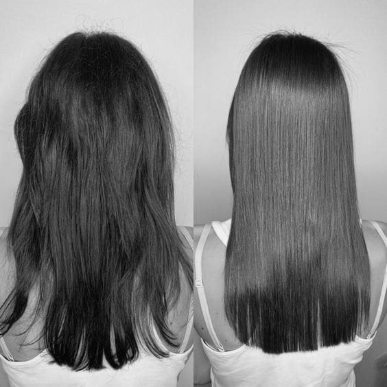 Japanese smoothing hair straightening treatment Yuko System before and after result
